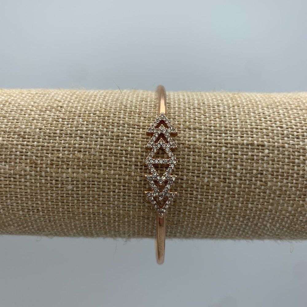 Stella & Dot Pave Triangle Cuff Rose Gold Bracelet